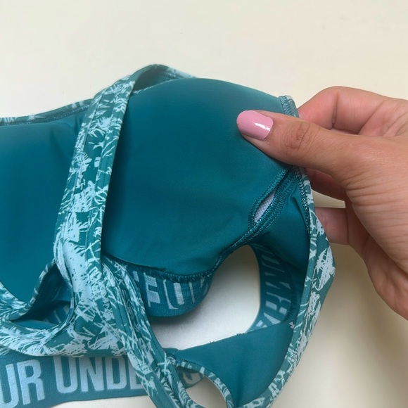 ❤️ UNDER ARMOUR Crossback Seaglass Blue Tie Dye Mid Impact Sports Bra small - Picture 6 of 6